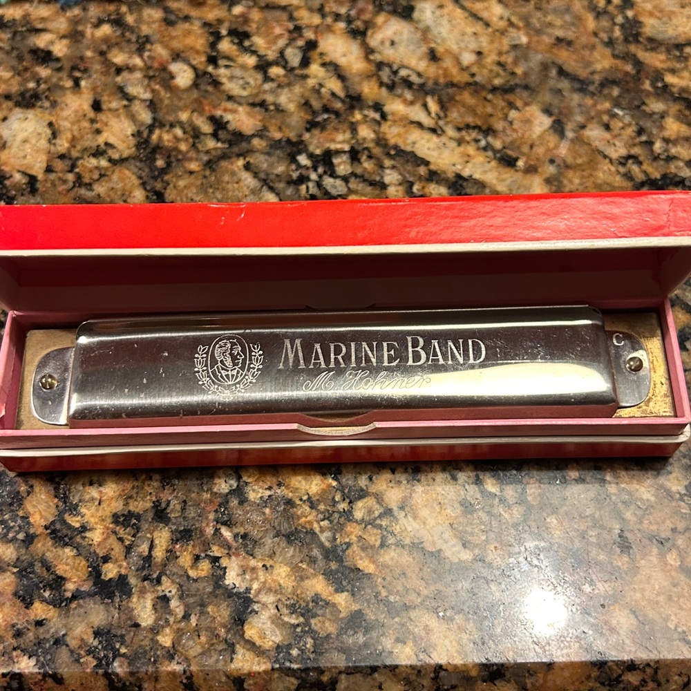 Hohner Silver Harmonica Marine Band No. 365 M. Hohner Germany in box